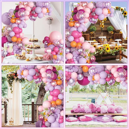 Ouddy Party Pink Purple Balloons Garland Arch Kit 18 12 10 5 Inch | Different - Image 7