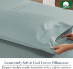 California Design Den Heirloom Soft, Smooth & Thick Certified 800 Thread Count 100% Cotton Sateen, 2 Pillow Cases Standard Size Fits Standard & Queen Size Pillows (Soft Teal)