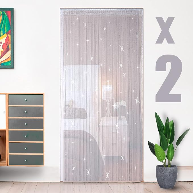 Hysenm 2 Pack 39 x 79 Inch Beaded Curtain String Door Curtains, Hippie Room by Hysenm