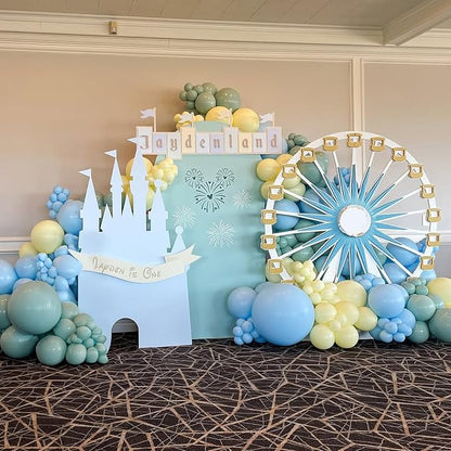 Sage Green Dusty Blue Yellow Balloon, 12 Inch Fog Slate Blue Balloons - Image 6