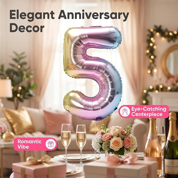 YPSelected 32 Inch Large Foil Helium Number Balloon Birthday Wedding Party 0-9 - Image 3