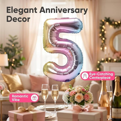 YPSelected 32 Inch Large Foil Helium Number Balloon Birthday Wedding Party 0-9 - Image 3