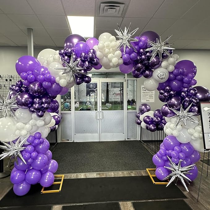 150Pcs Purple Balloons Garland Arch Kit - Image 5