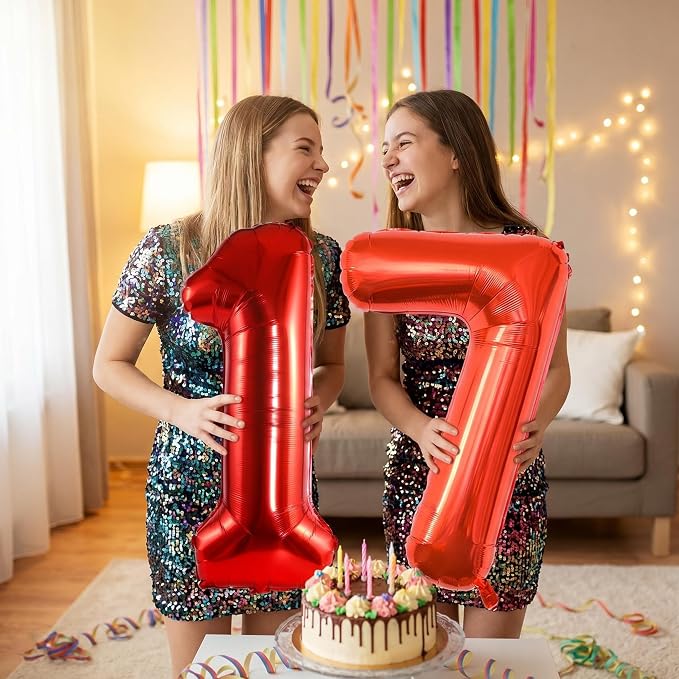 YPSelected 32 Inch Large Foil Helium Number Balloon Birthday Wedding Party 0-9 - Image 2