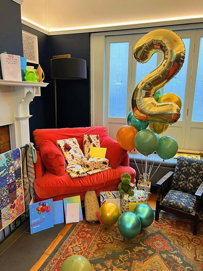 Numbers 10 Balloon 40Inch Gold Balloons - Image 2