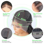 HD Lace Front Wigs Human Hair Deep Wave Wig 200 Density 13x6 Human Hair Lace Front Wigs for Women Pre Plucked Glueless Curly Wigs 26 Inch Deep Wave Lace Frontal Wigs Human Hair Natural Color