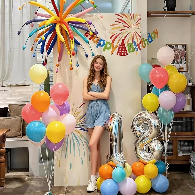 XIRUISHEN 200PCS 260 Balloons and 12-inch Round Balloons Colorful colors - Image 4