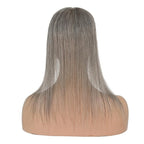 Hairro Human Hair Toppers Free Parted, 3.5x4.7" Base Hand-wovened 100% Real Hairpieces, with Invisible Clips-in for Women, for High Hairline/Adding Volume on Top, 12 Inch Dark Grey Mix Silver