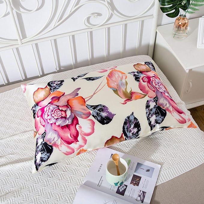 SLPBABY Silk Pillowcase for Hair and Skin with Hidden Zipper Print (Queen, Pattern20)