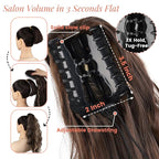 Claw Clip Ponytail Extension 18 Inch Curly Wavy Ponytail Extension Jaw Clip on Pony Tails Hairpiece for Women Fluffy Natural Synthetic for Daily Use (Dark Brown Mixed Honey Brown)