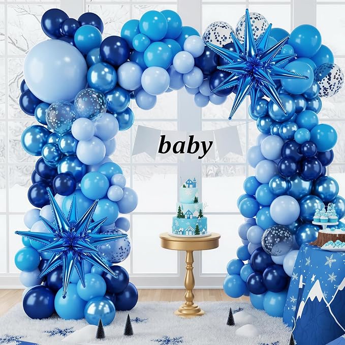 RUBFAC Blue Balloon Arch Kit, Metallic Blue - Image 5