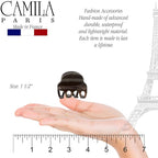 Camila Paris CP3128 French Hair Clip for Women, Small Brown Girls Hair Claw Clips Fashion Durable Hair Accessories for Women, Luxury Ladies Strong Hold No Slip Grip Clamp, Made in France