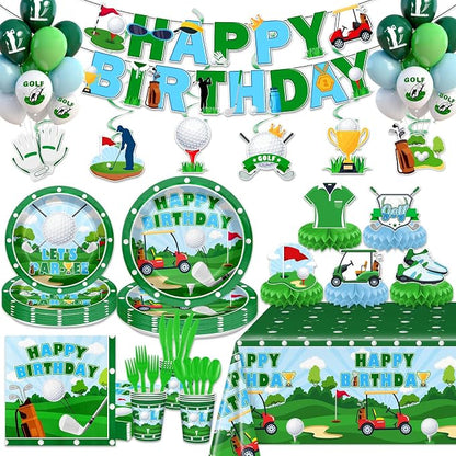 Golf Birthday Decorations Serve 24 Masters Party Supplies | Golf Plates by Lecheme