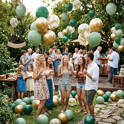 154 PCS Emerald Green and Gold Balloon Arch Kit, Forest Green Balloons in - Image 4