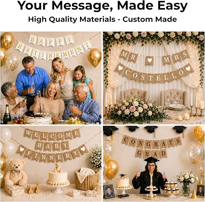 Custom Banner with Letters – Personalized Burlap or White Canvas Banner - Image 6