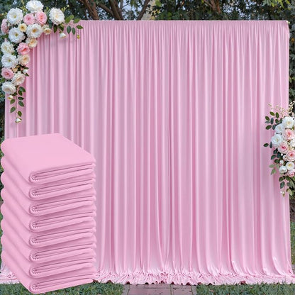 40 ft x 10 ft Wrinkle Free Baby Pink Backdrop Curtain by Outpain