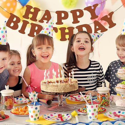 Brown Happy Birthday Banner Birthday Party Decorations Sign Birthday Backdrop - Image 8