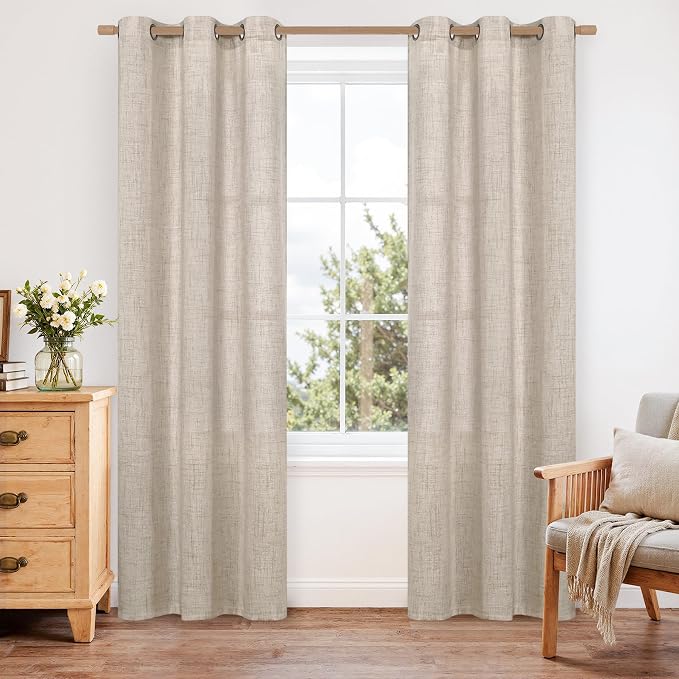 YoungsTex Natural Linen Curtains 84 Inches Long by YoungsTex