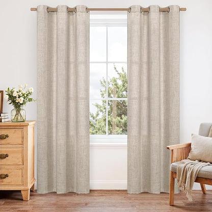 YoungsTex Natural Linen Curtains 84 Inches Long by YoungsTex