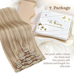 Ve Sunny Blonde Clip in Hair Extensions 22inch Human Hair Clip in Extensions Straight Real Hair Extensions Clip in Human Hair Daily Use