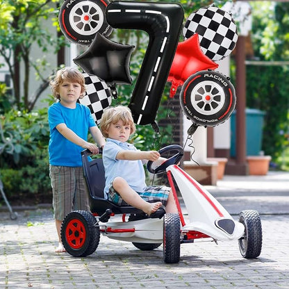 Race Car Balloons, 40 Inch Racetrack Number 7 Balloon, Big Number Balloons Black - Image 3