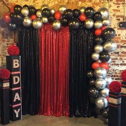 Red Sequin Backdrop Curtains-6 Panels 2FTx8FT Red Backdrop - Image 6
