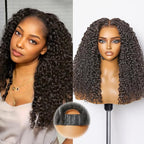 LUVME HAIR 7x6 HD Lace All-Day Comfort Burmese Messy Curly Wig PartingMax Lace Wigs Lace Front Wigs Human Hair Pre Cut Plucked Lace Frontal Glueless 24 Inches Natural Black Color