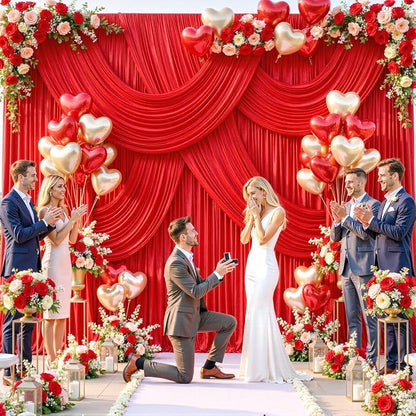 10 Panels Red Backdrop Curtains - Image 2