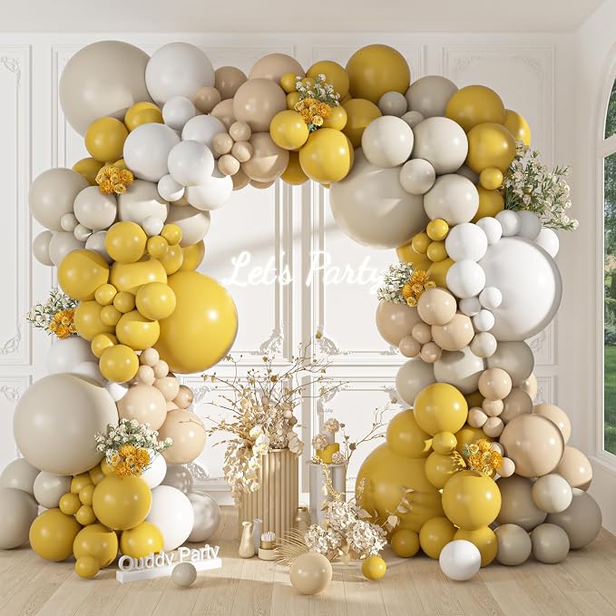 Ouddy Party 149Pcs Mustard Yellow Balloon Arch Garland Kit 18 12 10 5 Inch | - Image 2