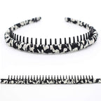 Leopard Print hairbands,hair Headbands for women,Fashion Hair Accessories,Non-slip Resin comb teeth hair hoop ((Pack of 4))