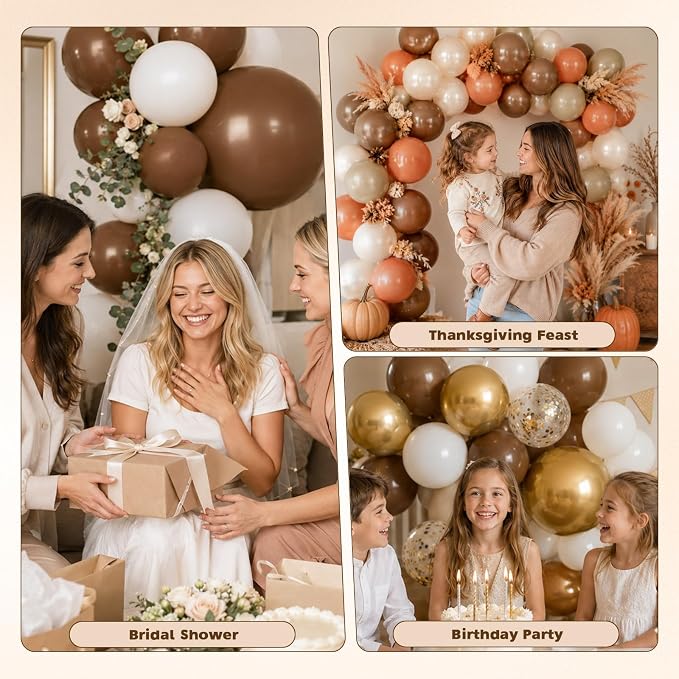 Brown Balloons, 12 Inch Dark Coffee Neutral Latex Party Balloon 30 Pack | - Image 4