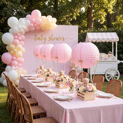 Gerrii 8 Sets Pink Hot Air Balloon Table Centerpieces, DIY Hot Air Balloon Decor - Image 2
