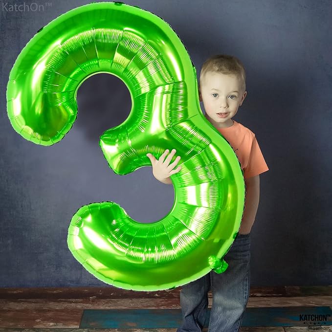 KatchOn Light Green Number 3 Balloon 40 Inch | Green 3 Balloon Number - Image 4
