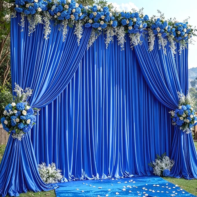8 Panels Royal Blue Backdrop Curtains - Image 3