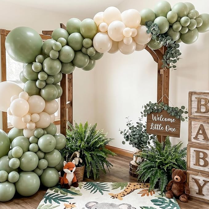 102pcs Sage Green Balloons Garland Arch Kit, 18 12 10 5 Inch Balloons | - Image 6