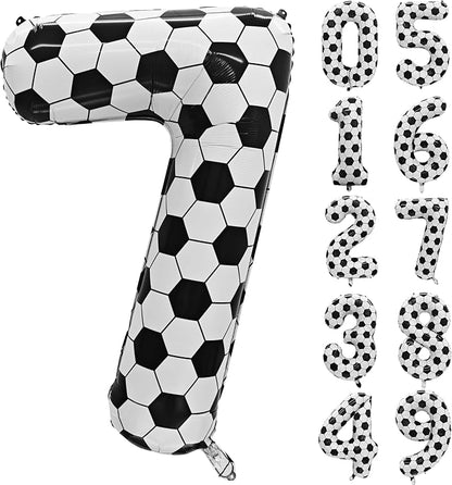 Black White Soccer Number 7 Balloon 7nd Birthday Decoration 40in 7 Balloon | by Exquisitehighqualitypartydecorationstomeetyoureveryneed%EF%BC%81