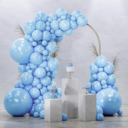 PartyWoo Light Blue Balloons 128pcs Different Sizes of 18 12 10 5 Inch Baby by PartyWoo