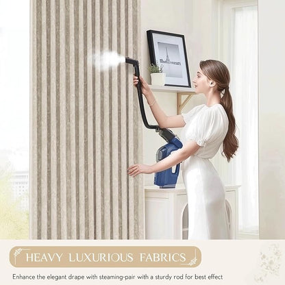 Beauoop Beige Floral Jacquard Blackout Curtains - Image 7