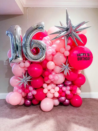 Voircoloria 130pcs Hot Pink Balloons Garland Arch Kit, 18 12 10 5 Inch | - Image 6