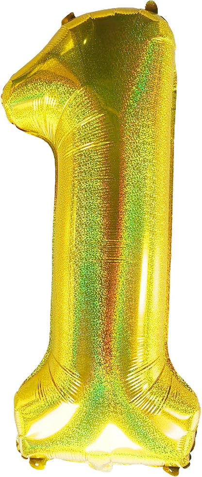Jonhamwelbor 40 Inch Laser Gold Number 1 Balloon Foil Mylar Giant Balloon by Jonhamwelbor