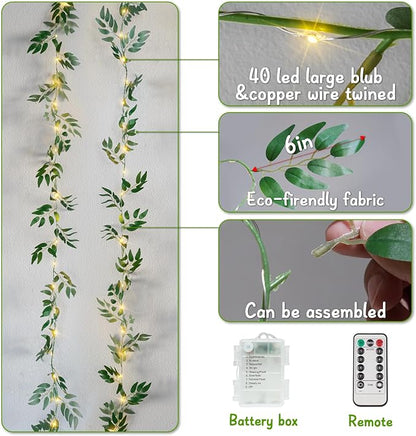 Vine with Fairy Lights 13.1FT 40 LED Willow Lights Battery Operated | - Image 6