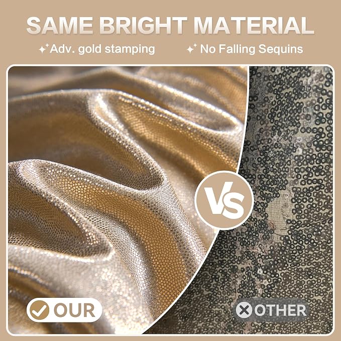 gogoparti 10x10FT Champagne Gold Sequin Backdrop Curtain - Image 3
