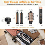 Hair Styler Hair Dryer Brush - 110,000 RPM High-Speed Hot Air Styler,Multi Stylers with Auto-Wrap Curler, Professional Blow Dryer Brush for Fast Curling Volumizing Straightening Styling(Black-Golden)