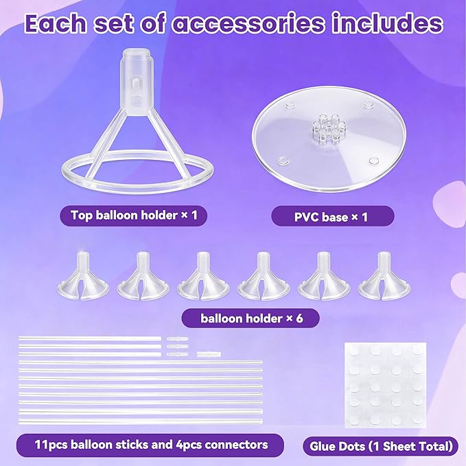 4 Sets Balloon Stand Kit For Table, Balloon Sticks - Image 3