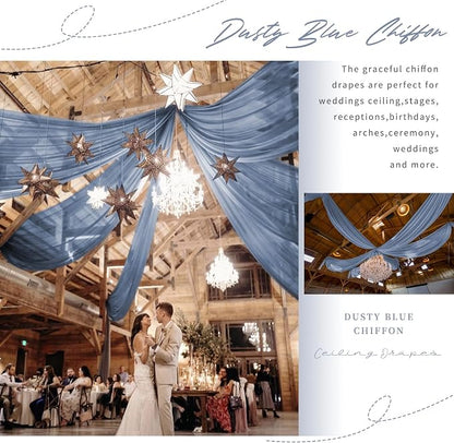 6 Panel Dusty Blue Wedding Drapes - Image 5