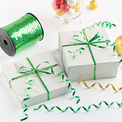 Green Curling Ribbon, 500 Yards, 1/5 Inch | Shiny, - Image 4