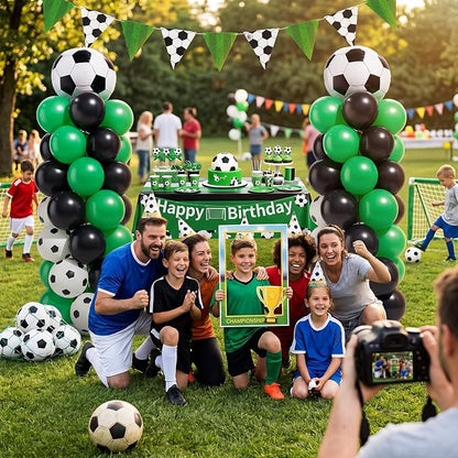 Yalikop 2 Sets Soccer Party Balloon Column Stand Kit - Image 4