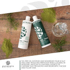 Purezero 20 oz Tea Tree & Matcha Shampoo and Conditioner Set - Nourishing & Invigorating Scalp Treatment - Zero Sulfates, Parabens, Dyes Vegan and Cruelty Free