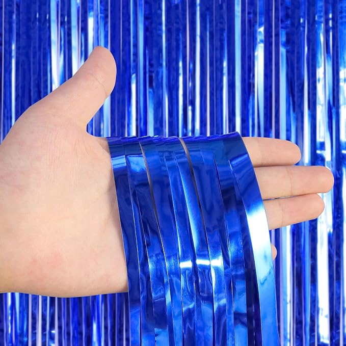 2 Pack Fringe Curtains Foil Shiny Fringe Backdrop Tinsel Door Streamers Foil - Image 6