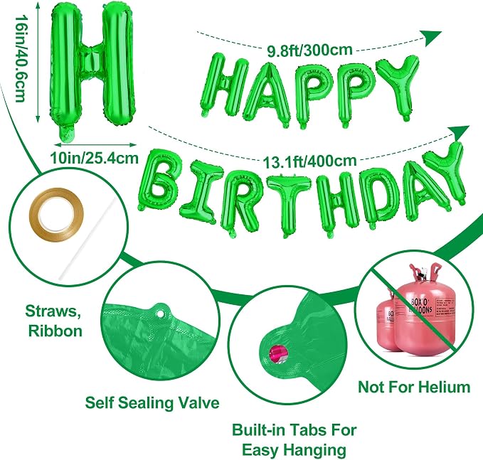 LIOZEOKUN Happy Birthday Balloon Letters 16 inch Mylar Foil Birthday Balloons - Image 2